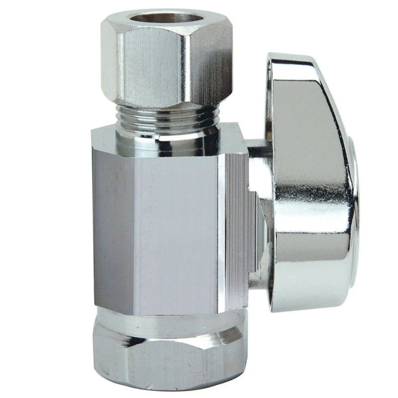 BrassCraft 3/8 . FPT X 3/8 . Compression outlets Brass Shut-Off Valve - Open Box