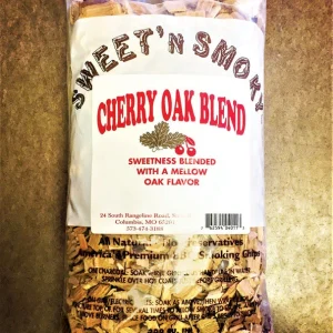 Virutas de madera para ahumar Chigger Creek Sweet' N Smoky, mezcla de roble y cerezo totalmente natural, 200 pulgadas cúbicas