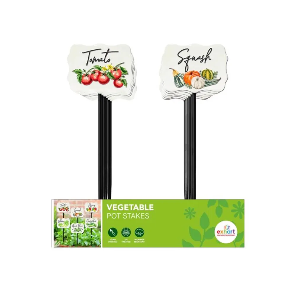 Estaca de metal Exhart para macetas de verduras de 8 pulgadas de alto (paquete de 12)