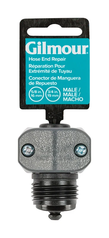 Abrazadera de reparación de mangueras con rosca macho de nailon de 5/8 y 3/4 pulg. de Gilmour (paquete de 12)