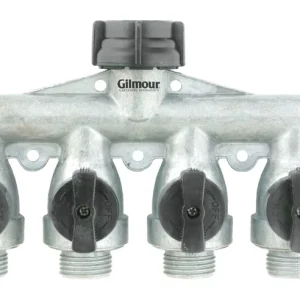 Gilmour Metal Threaded Male 4-Way Shut-off Valve - Open Box