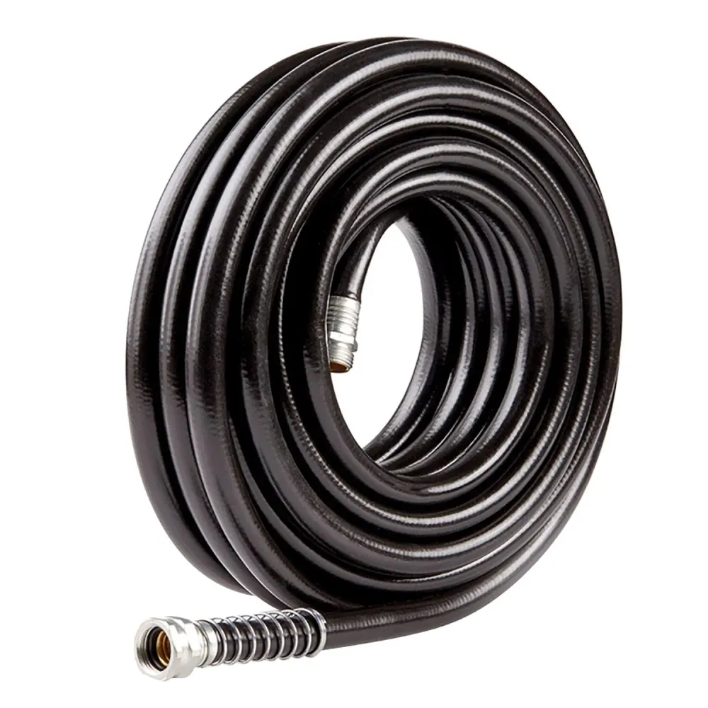 Manguera de jardín multiusos negra Gilmour Flexogen de 5/8 pulg. de diámetro x 50 pies de largo