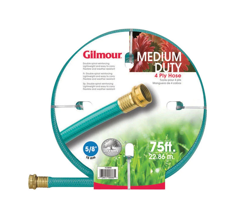 Manguera verde Gilmour de 5/8 pulg. de diámetro x 75 pies de largo