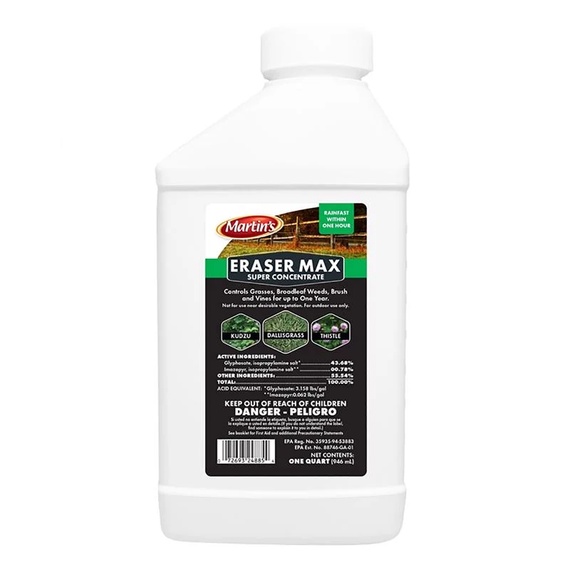 Herbicida concentrado para vegetación Martin's Eraser Max, 1 cuarto de galón