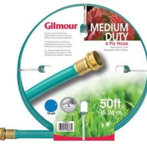 Manguera de jardín de vinilo reforzado de 4 capas Gilmour 816501-1002 de 5/8 x 50 pies Max Warehouse