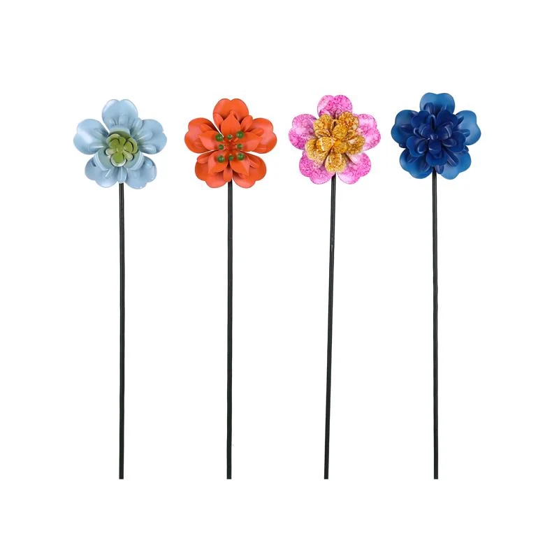 Estaca de hierro para jardín con flores de 17 pulgadas de alto de Meadowcreek (paquete de 24) MEADOW CREEK