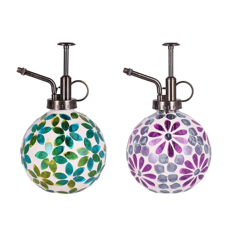 Globo de riego automático Meadowcreek de vidrio de 6,5 pulgadas de alto con forma de mosaico para plantas (paquete de 12)