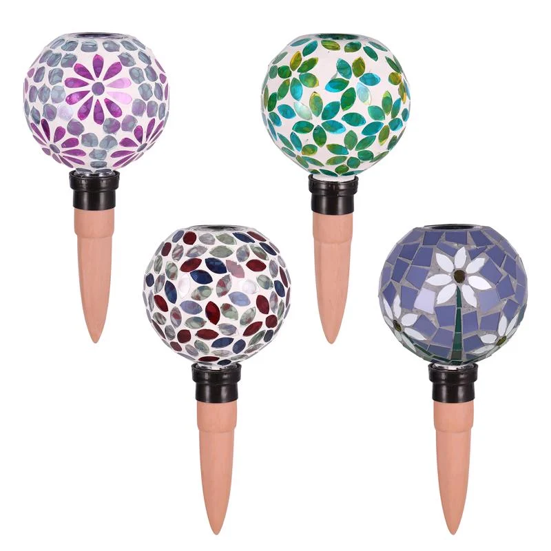 Meadowcreek Assorted Glass/Iron 9 . H Mosaic Plant Self-Watering Globe (Pack 12)