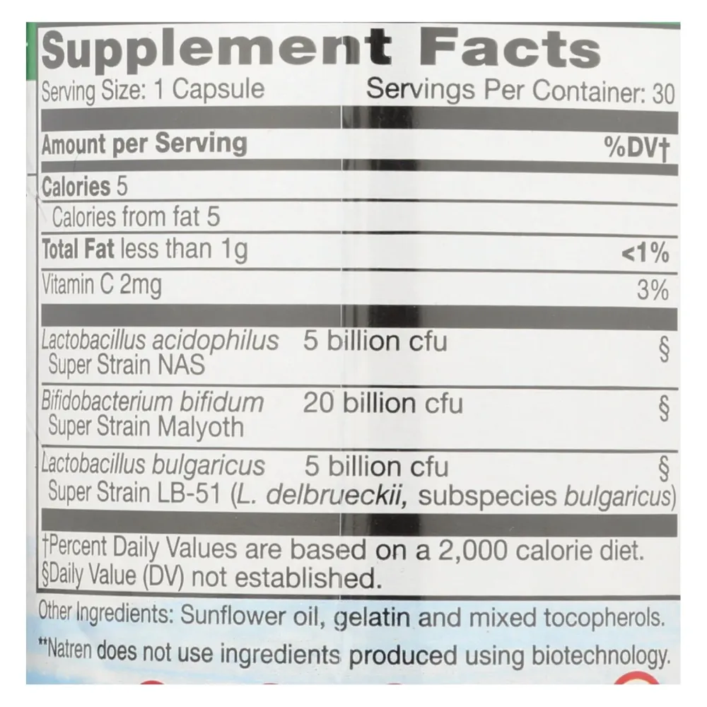 Cápsulas probióticas Natren Healthy Trinity - 1 unidad - 30 cápsulas