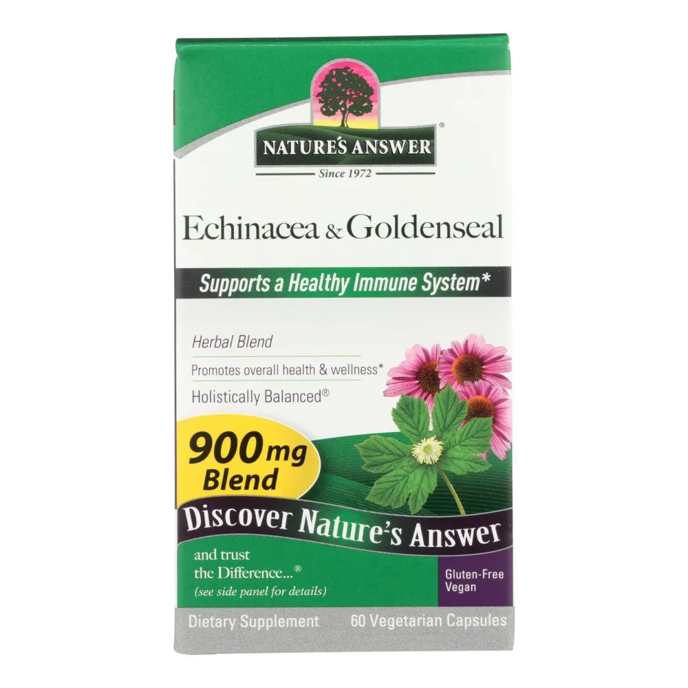 Nature's Answer - Equinácea y raíz de sello de oro - 60 cápsulas vegetarianas