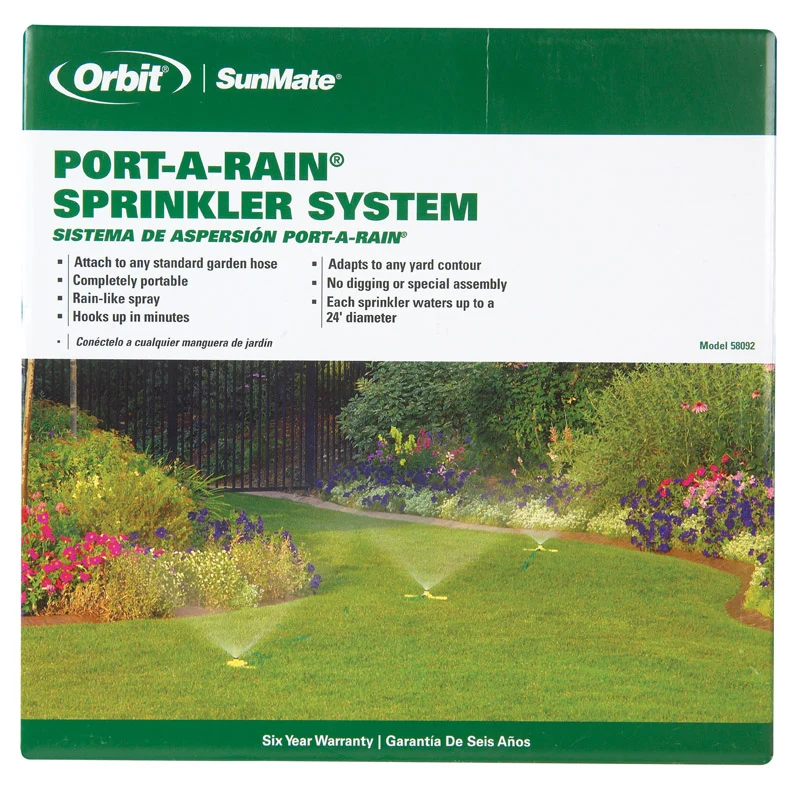 Aspersor estacionario Orbit Port--Rain con base de plástico antivuelco de 2827 pies cuadrados - Oferta de la semana