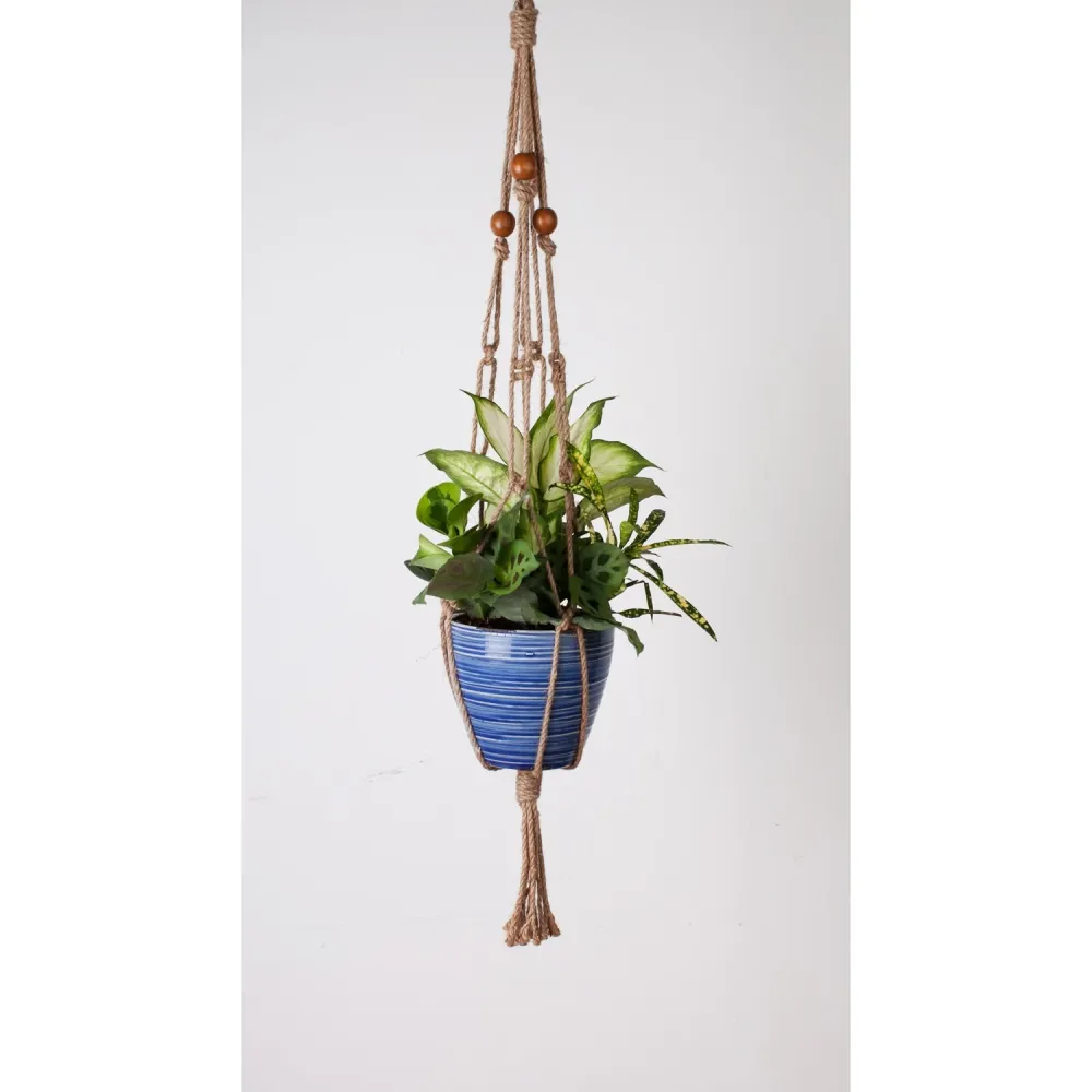 Macetas colgantes de yute natural de 30 pulgadas de alto de Primitive Planters, paquete de 1 (paquete de 12)