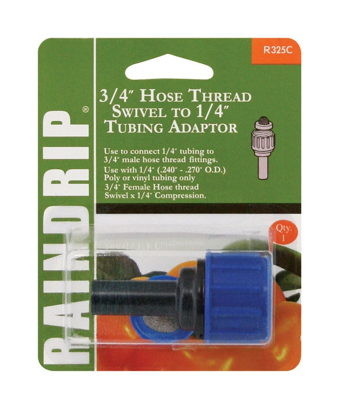Adaptador giratorio para riego por goteo con rosca de 3/4 pulg. Raindrip, paquete de 1