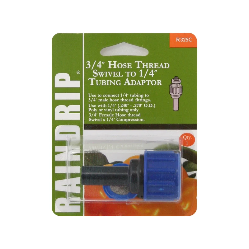 Adaptador giratorio para riego por goteo con rosca de 3/4 pulg. Raindrip, paquete de 1