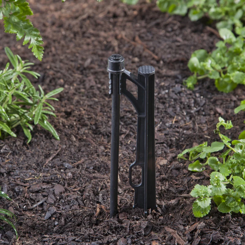 Raindrip para tuberí de riego por goteo de 1/4 pulg. Estaca de tuberí de 13 pulg. de alto, 1 paquete