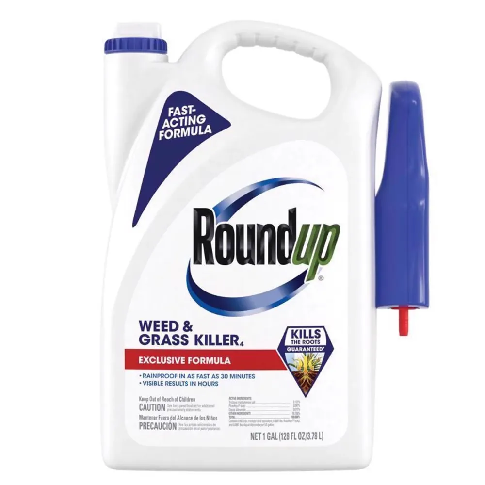 Herbicida y eliminador de malezas Roundup listo para usar, líquido, 1 galón (paquete de 4)