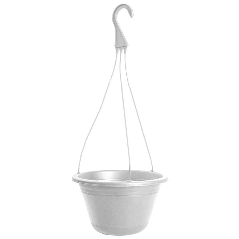 Cesta colgante cónica redonda de poliresina de 10 pulgadas de diámetro de Rugg, color blanco