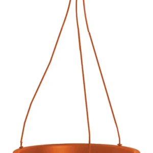 Cesta colgante de poliresina Rugg en color terracota