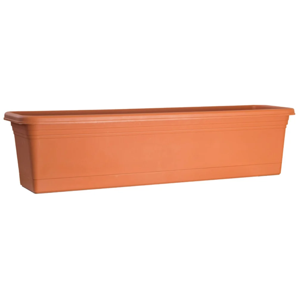 Jardinera de poliresina Rugg en color terracota