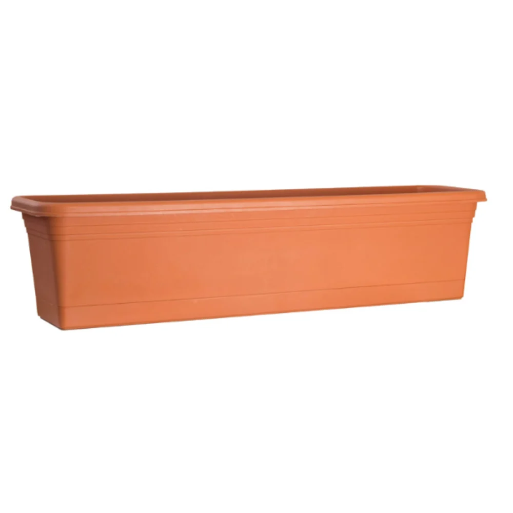 Jardinera de poliresina Rugg en color terracota