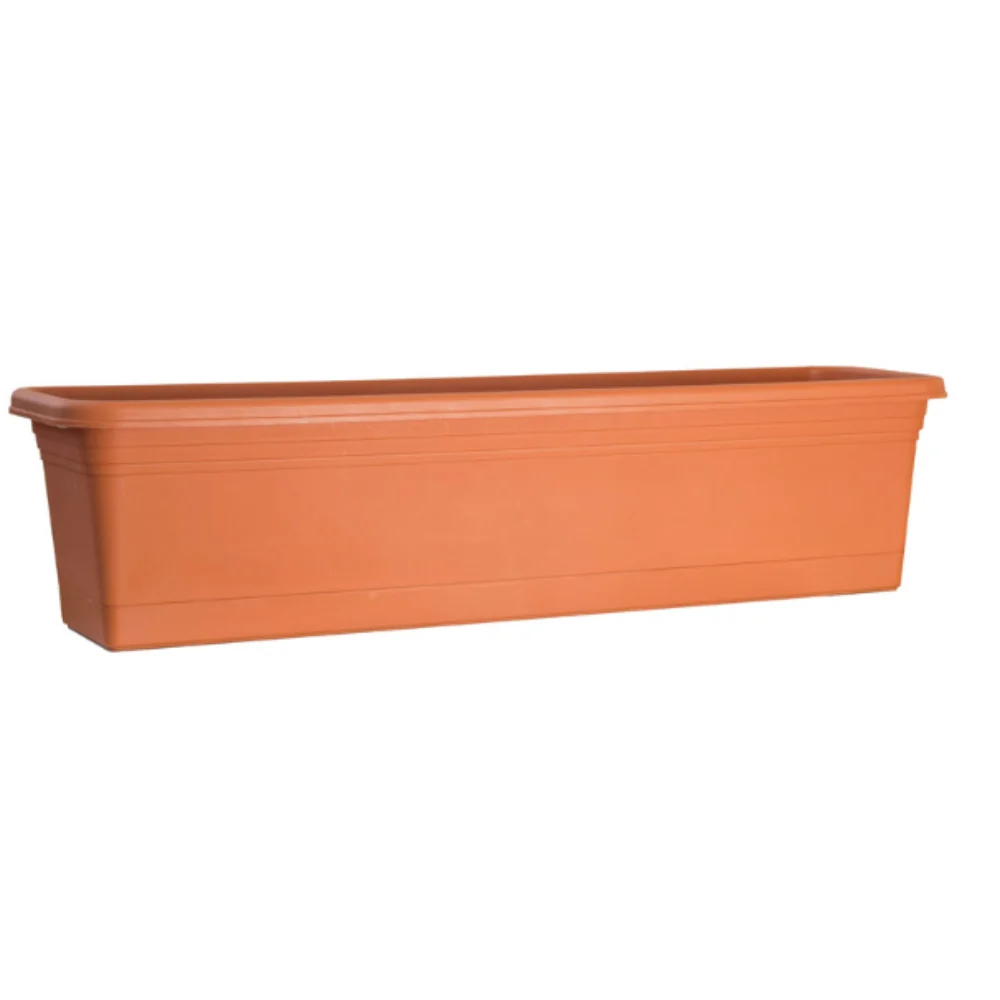Jardinera de poliresina Rugg en color terracota