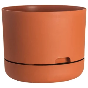 Jardinera Rugg de poliresina de 10 pulgadas de diámetro en color terracota