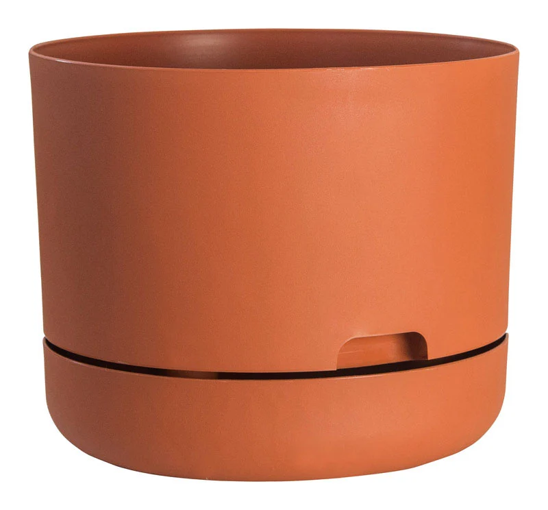 Jardinera Rugg de poliresina de 10 pulgadas de diámetro en color terracota