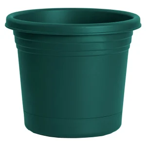 Jardinera Rugg de poliresina de 12 pulgadas de diámetro, color verde