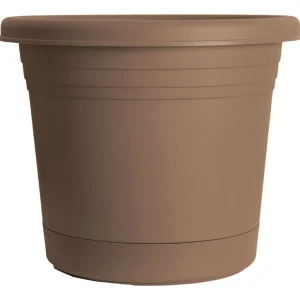 Macetero Rugg de poliresina color capuchino