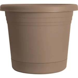 Macetero Rugg de poliresina color capuchino