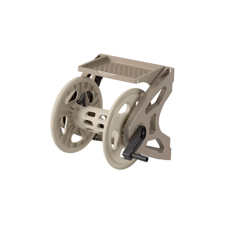 Carrete de manguera retráctil de montaje en pared de resina color topo Suncast con capacidad de 200 pies
