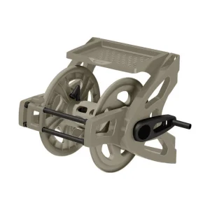 Carrete de manguera retráctil de resina Suncast Slide Trak Taupe para montaje en pared con capacidad de 175 pies