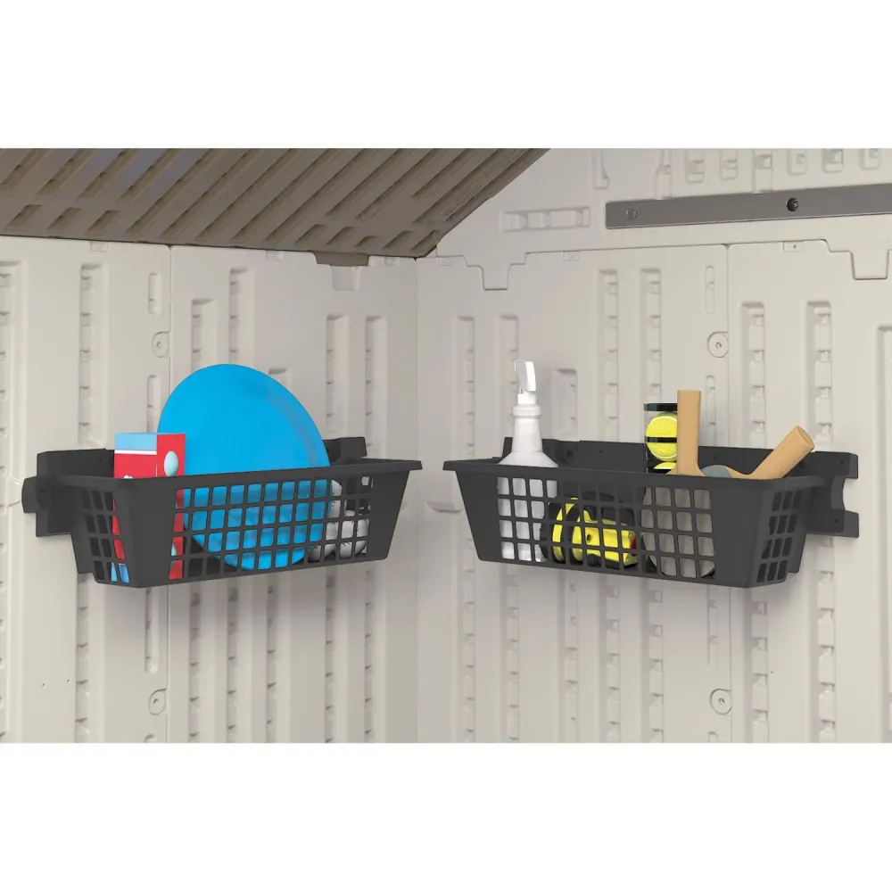 Cesta de plástico para cobertizo Suncast de 7 pulgadas de alto x 25 pulgadas de ancho x 7,25 pulgadas de profundidad