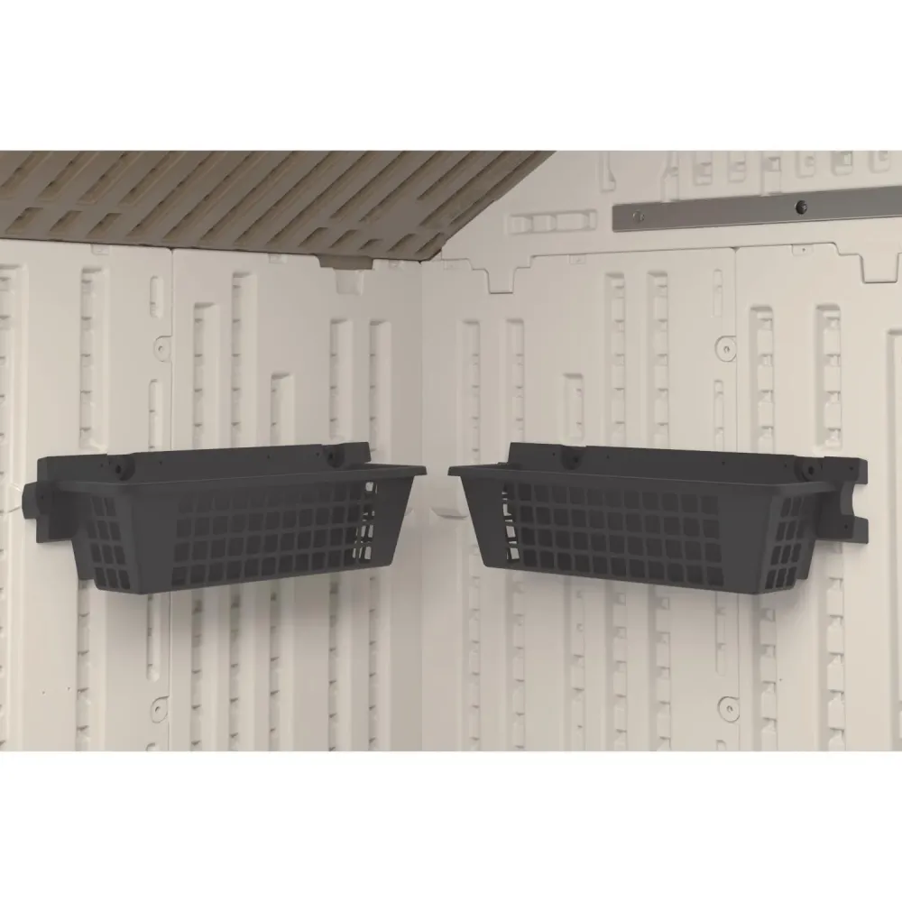 Cesta de plástico para cobertizo Suncast de 7 pulgadas de alto x 25 pulgadas de ancho x 7,25 pulgadas de profundidad