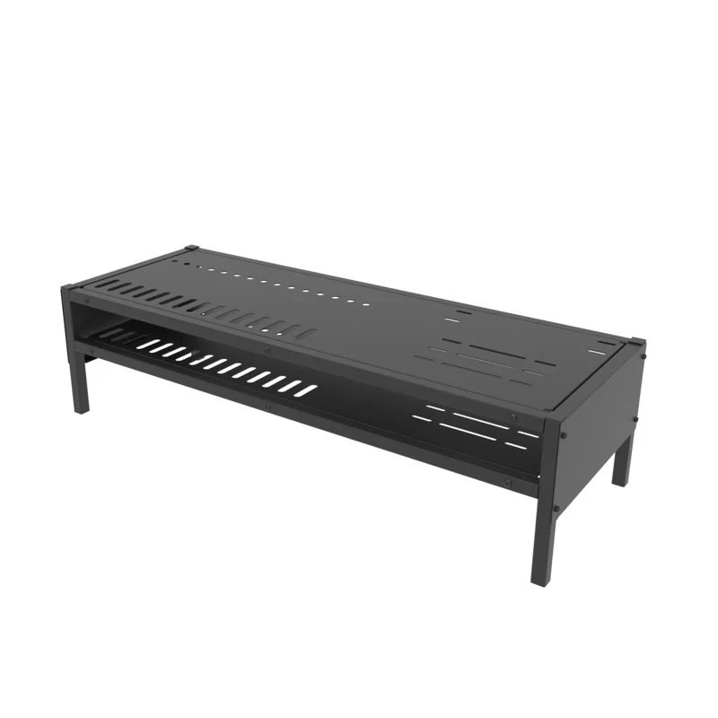 Exhibidor de accesorios enrejados y ganchos de pastor de metal negro de 12 pulg. de alto x 16 pulg. de ancho x 44 pulg. de...