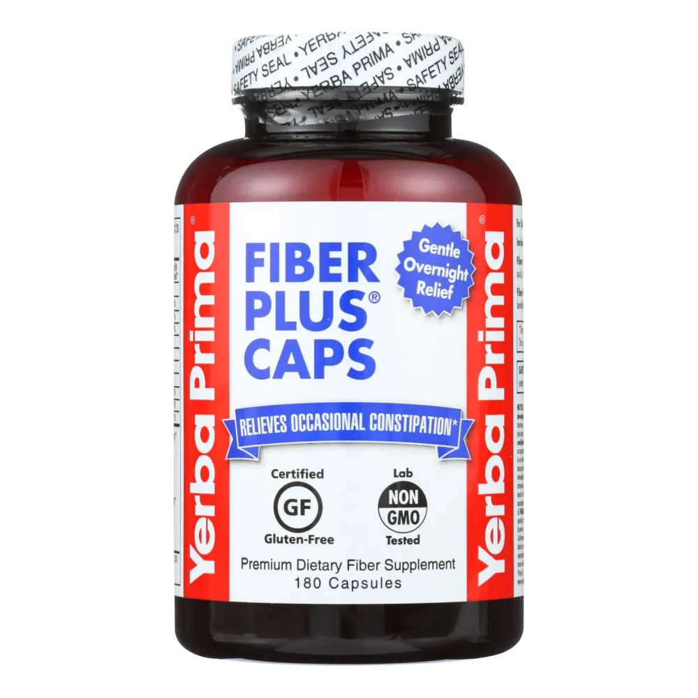 Cápsulas Yerba Prima Fiber Plus - 625 mg - 180 cápsulas