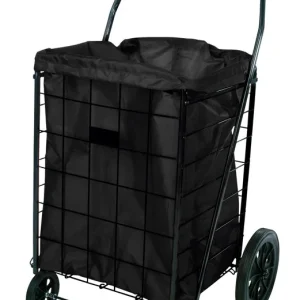 Revestimiento plegable para carrito de compras Apex de 24 pulg. de alto x 18 pulg. de ancho x 15 pulg. de largo, color negro