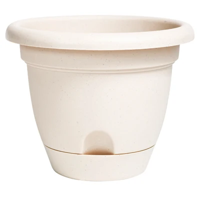 Jardinera de plástico con autorriego Bloem Lucca Pebble Stone de 10 pulgadas Bloem Llc