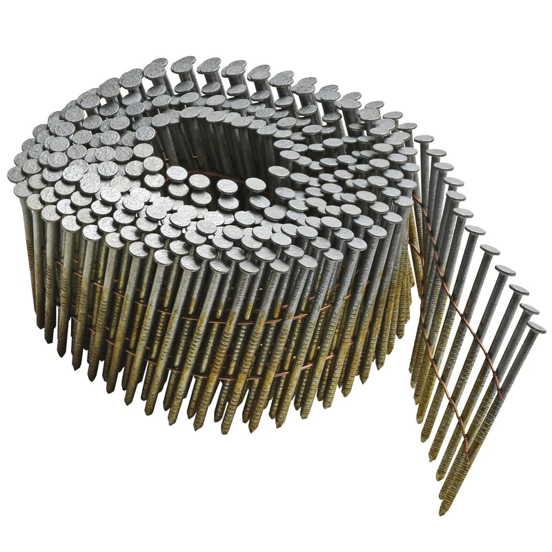 Clavos de revestimiento galvanizados en bobina en ángulo Bostitch de 1-3/4 pulg. LX, calibre 11, 15 grados, paquete de 4200