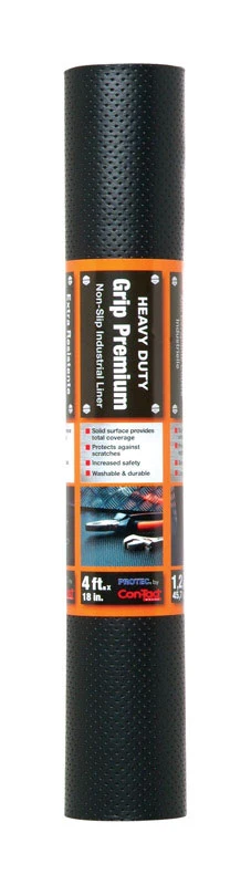 Con-Tact Grip Premium - Forro de agarre premium no adhesivo de color negro de 4 pies de largo x 18 pulgadas de ancho (paqu...