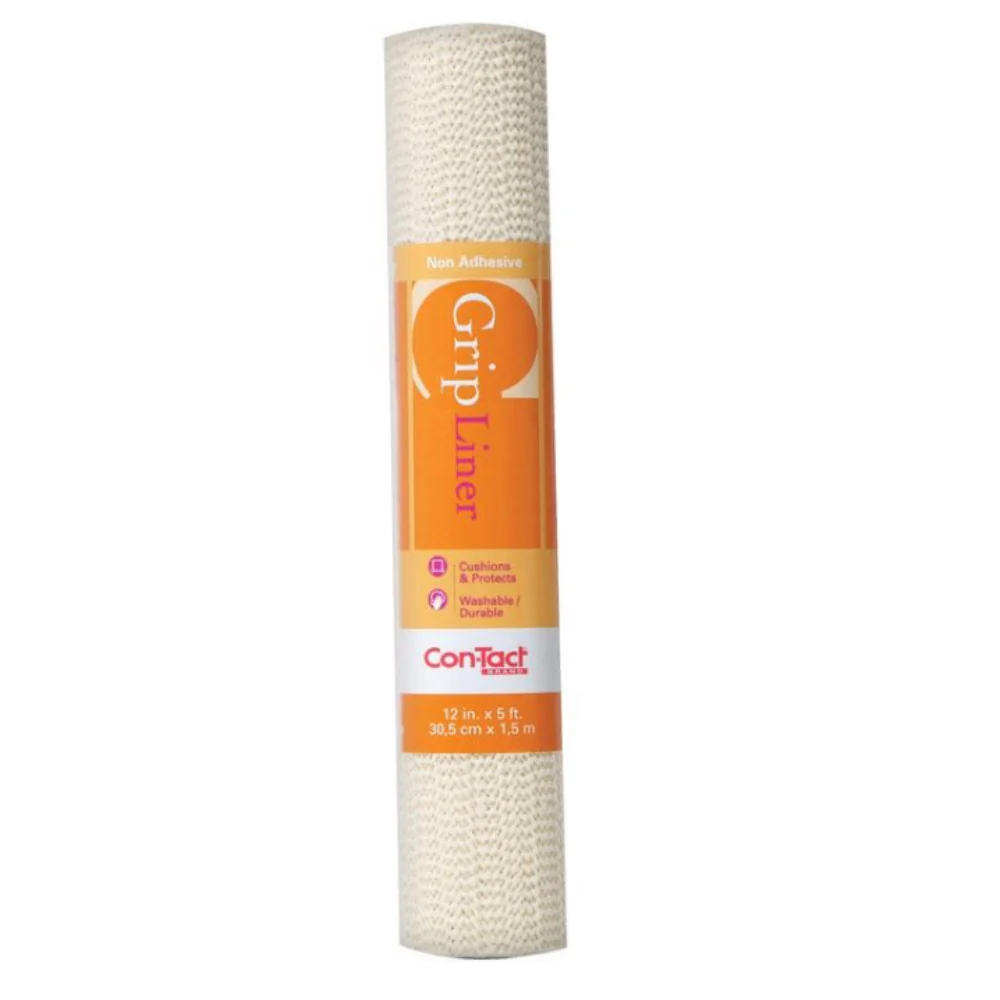 Revestimiento para estantes no adhesivo de color almendra de 5 pies de largo x 12 pulgadas de ancho de la marca Con-Tact (...