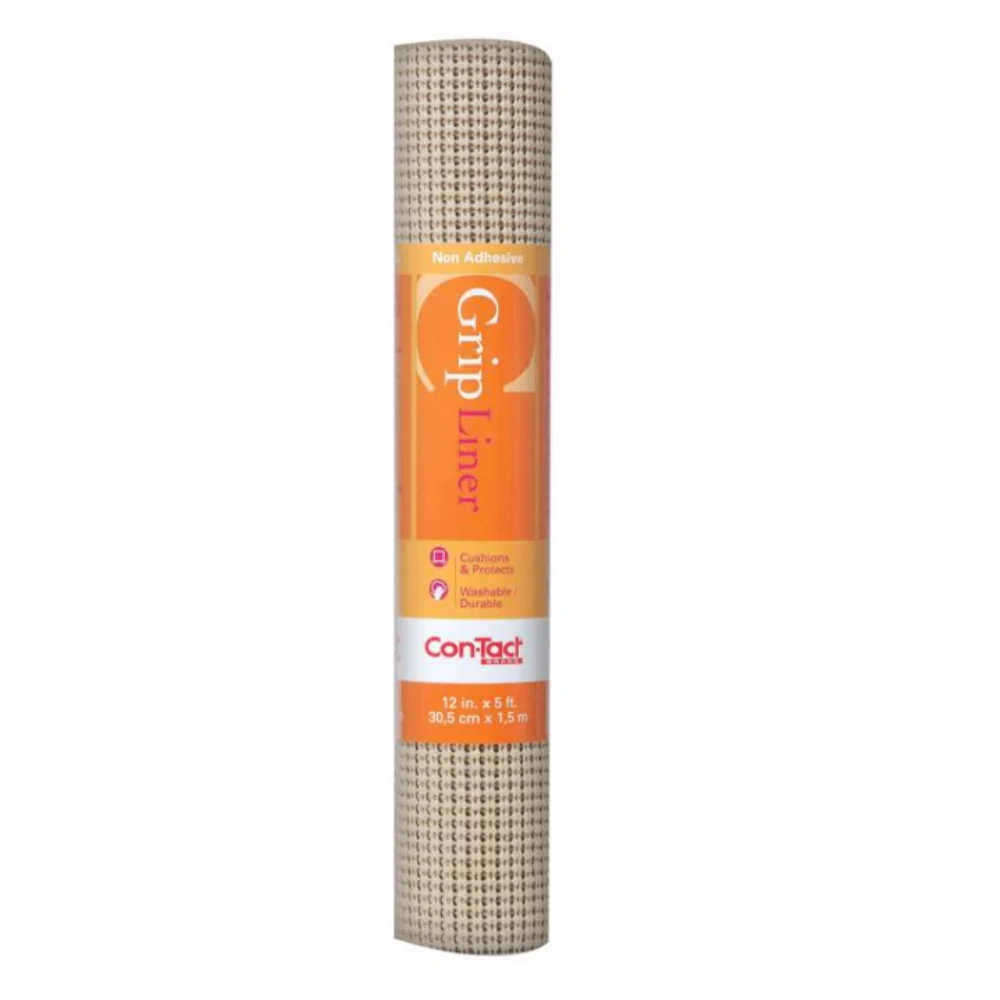 Revestimiento para estantes no adhesivo de color topo BeadedGrip de la marca Con-Tact, de 5 pies de largo x 12 pulgadas de...