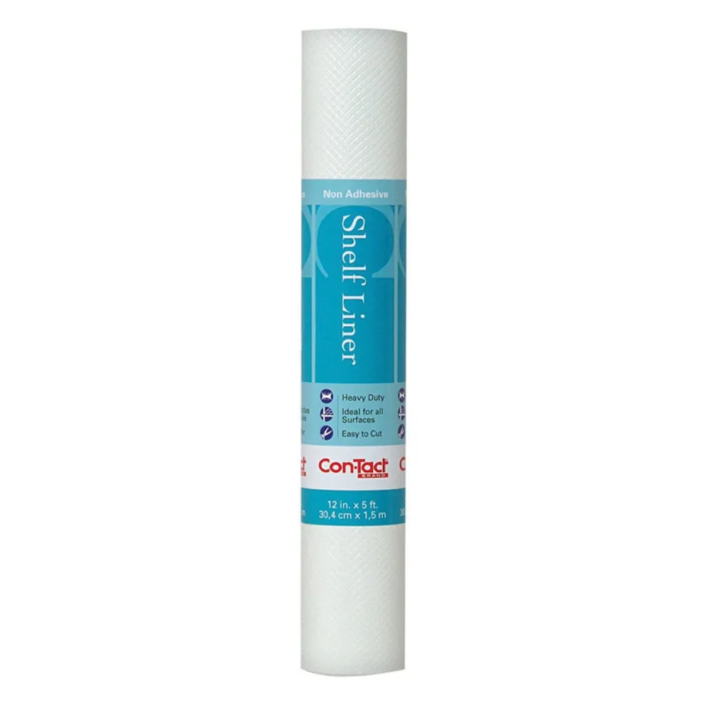 Revestimiento para estantes no adhesivo Simple Elegance de la marca Con-Tact, de 5 pies de largo x 12 pulgadas de ancho, c...