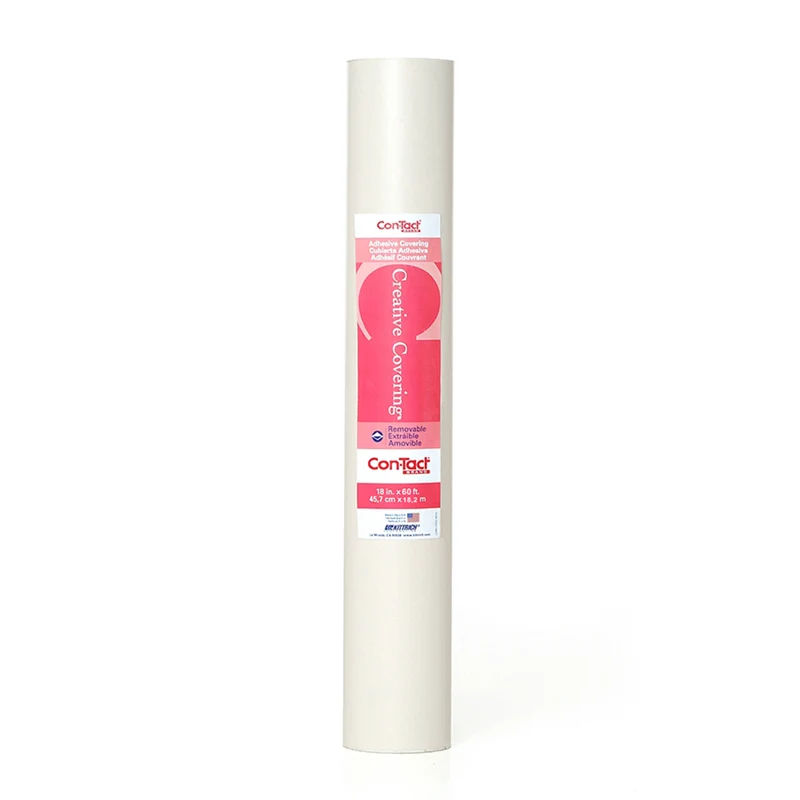 Revestimiento para estantes autoadhesivo blanco Con-Tact Creative Covering de 60 pies de largo y 18 pulgadas de ancho