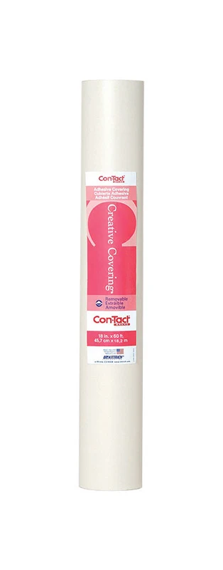 Revestimiento para estantes autoadhesivo blanco Con-Tact Creative Covering de 60 pies de largo y 18 pulgadas de ancho