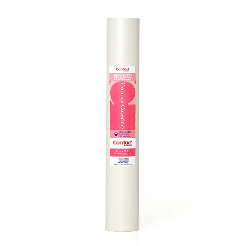 Revestimiento para estantes autoadhesivo blanco Con-Tact Creative Covering de 60 pies de largo y 18 pulgadas de ancho
