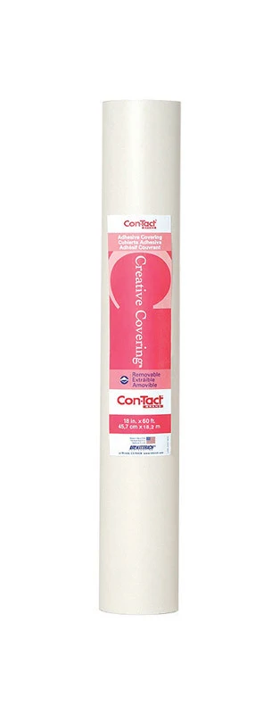 Revestimiento para estantes autoadhesivo blanco Con-Tact Creative Covering de 60 pies de largo y 18 pulgadas de ancho