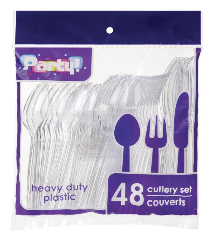 Cubiertos de plástico para fiestas Diamond Visions, paquete de 48 (paquete de 48)