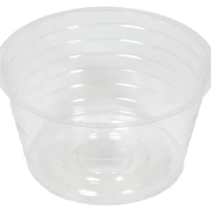 Recipiente de plástico transparente para plantas de 6 pulgadas de ancho con lazo azul para jardineros (paquete de 25) Gard...