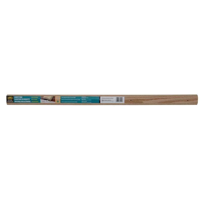 Molduras de alfombra lisas de madera sin terminar MD Building Products, 36 pulgadas de largo x 1/2 pulgadas de alto x 2 pu...